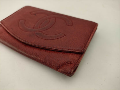 CHANEL Caviar Skin Bi-Fold Wallet Wallet Wallet