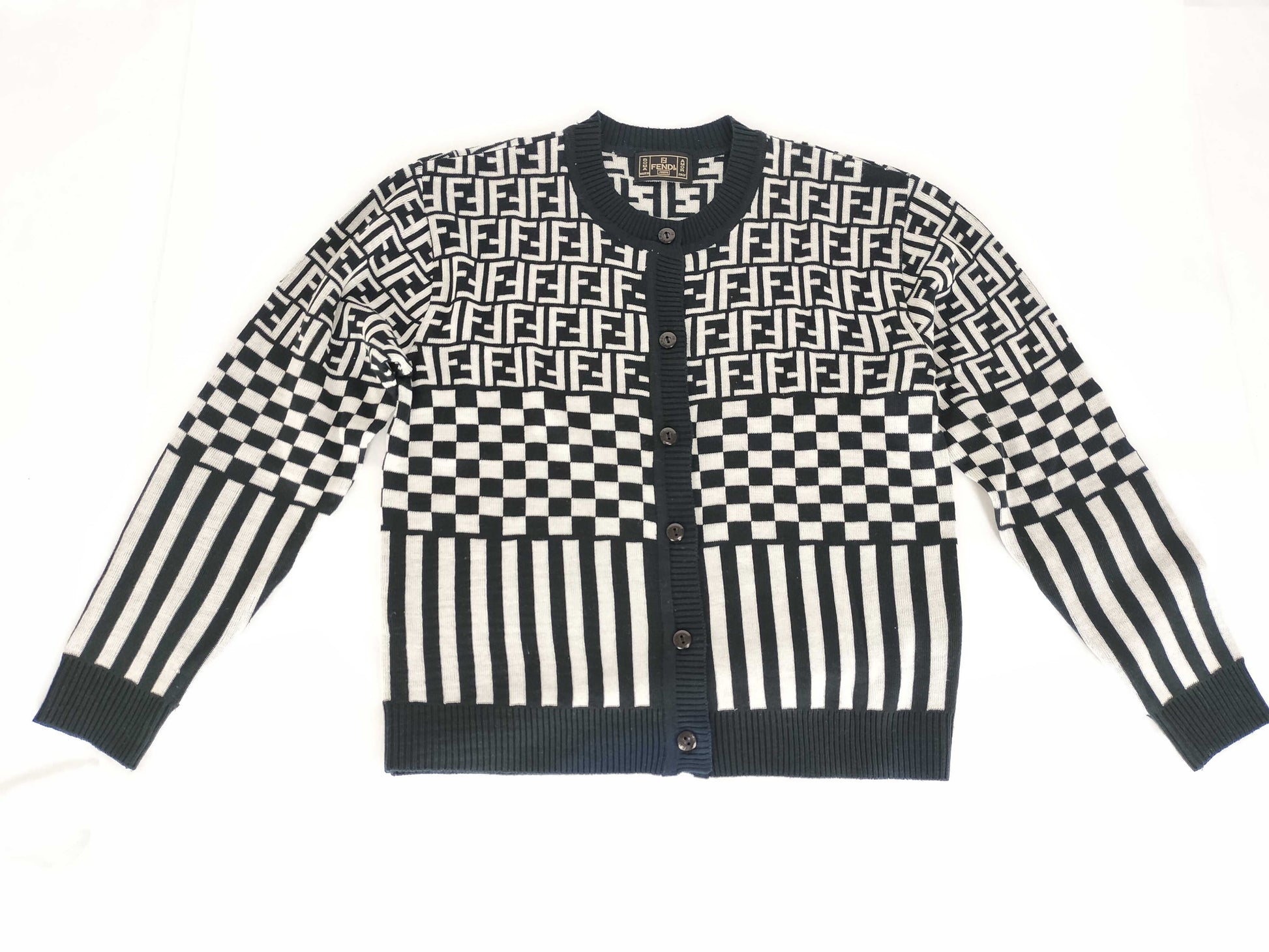 FENDI Pecan and Zucca print long sleeve cardigan