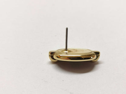 HERMES Maillon Black Earrings