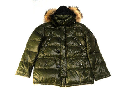 DUVETICA Down Coat Green Fur Jacket