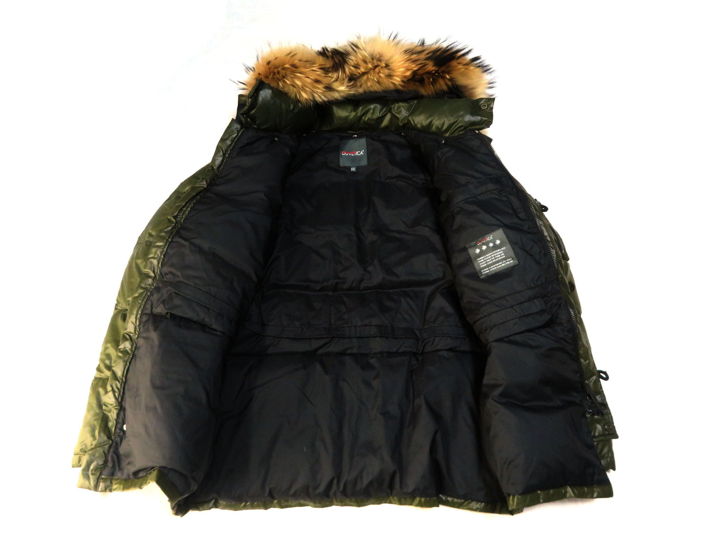 DUVETICA Down Coat Green Fur Jacket