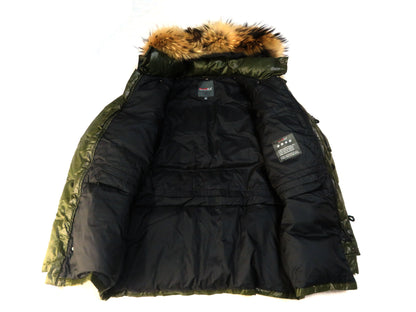 DUVETICA Down Coat Green Fur Jacket