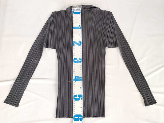 PLEATS PLEASE Pleated Gray Tops Tops