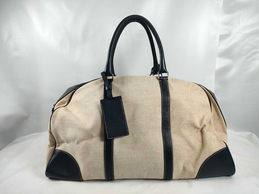 PRADA Boston Canvas Leather Boston Bag