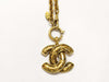 CHANEL Gold Color Coco Mark Matelasse Necklace