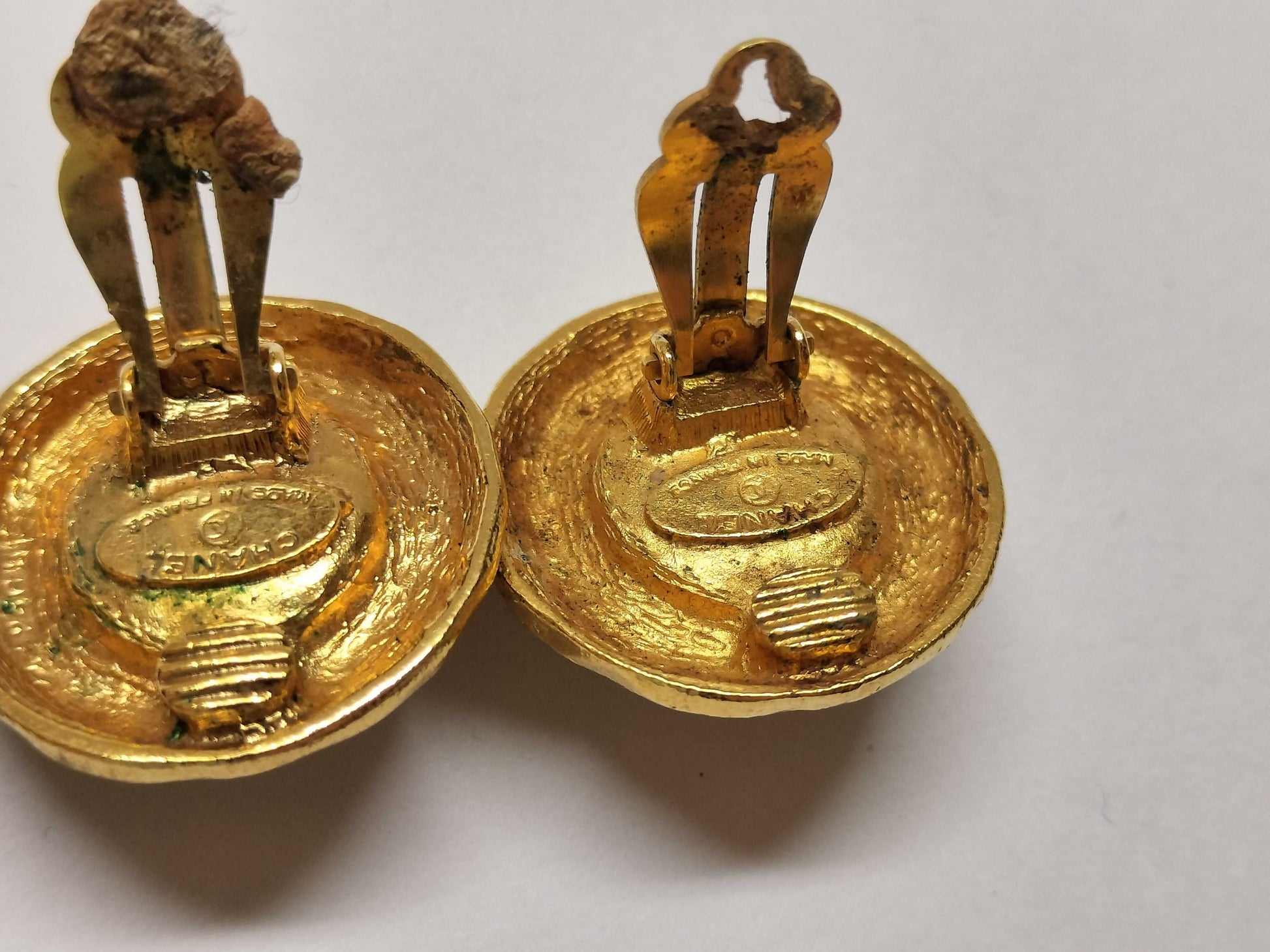 CHANEL Gold-Colored Faux Pearl Earring Set