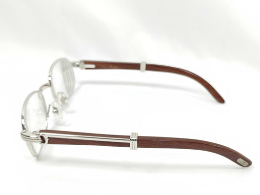 Cartier Glasses 135B Wood Trinity Sunglasses