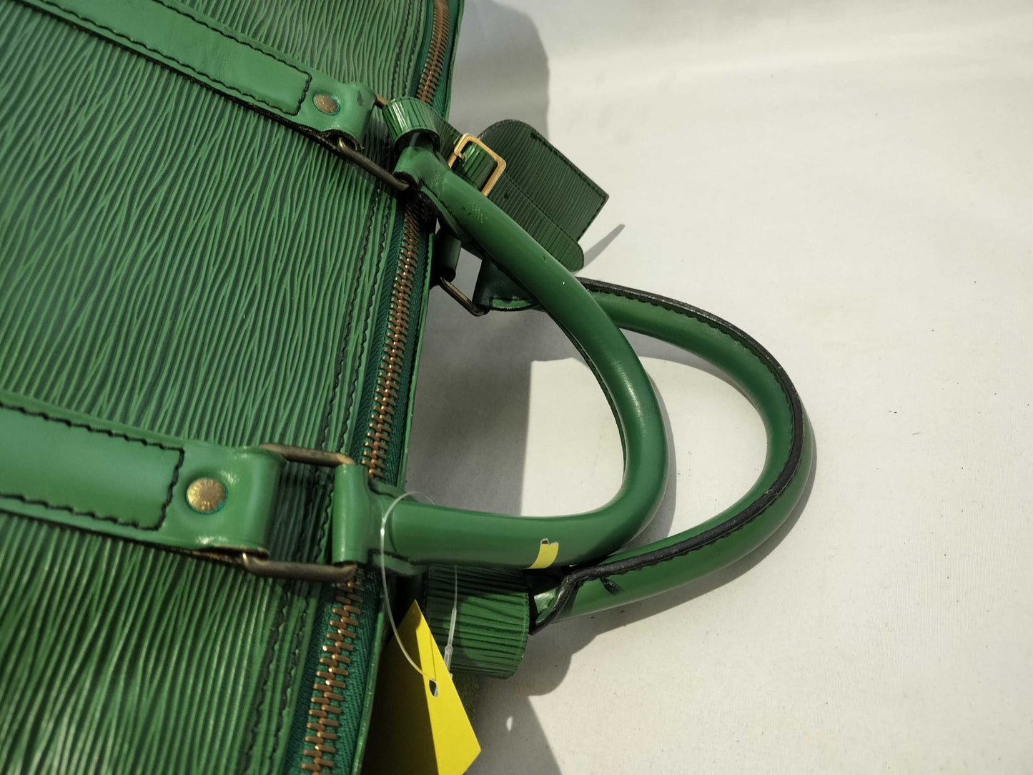 LOUIS VUITTON Epi Keypol 50 Green VI 8912 with Cadena Corner Polishing Boston Bag