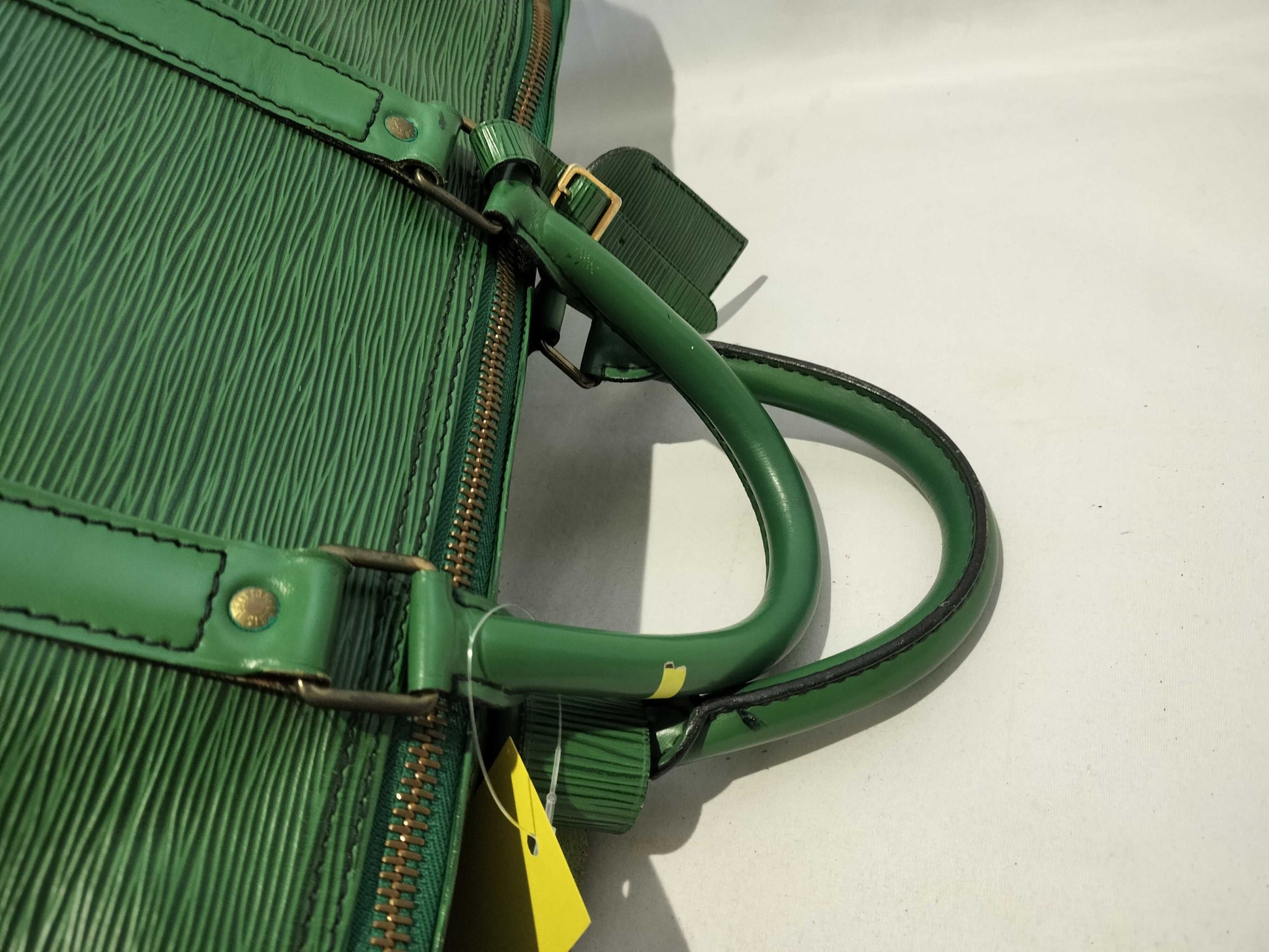 LOUIS VUITTON Epi Keypol 50 Green VI 8912 with Cadena Corner Polishing Boston Bag