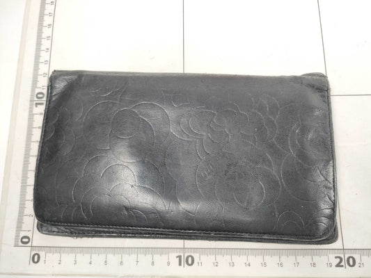 CHANEL Lambskin / Camellia Coco Mark / Long Wallet / Black 12th Series Wallet