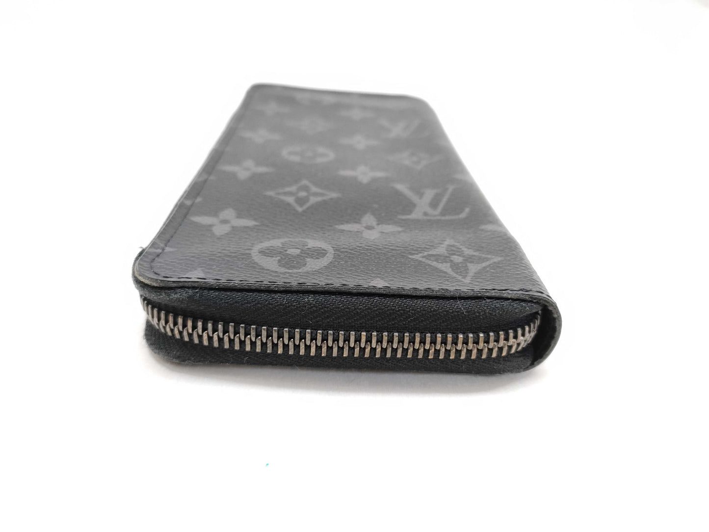 LOUIS VUITTON Monogram Eclipse Zippy Wallet with Vertical Initials Wallet