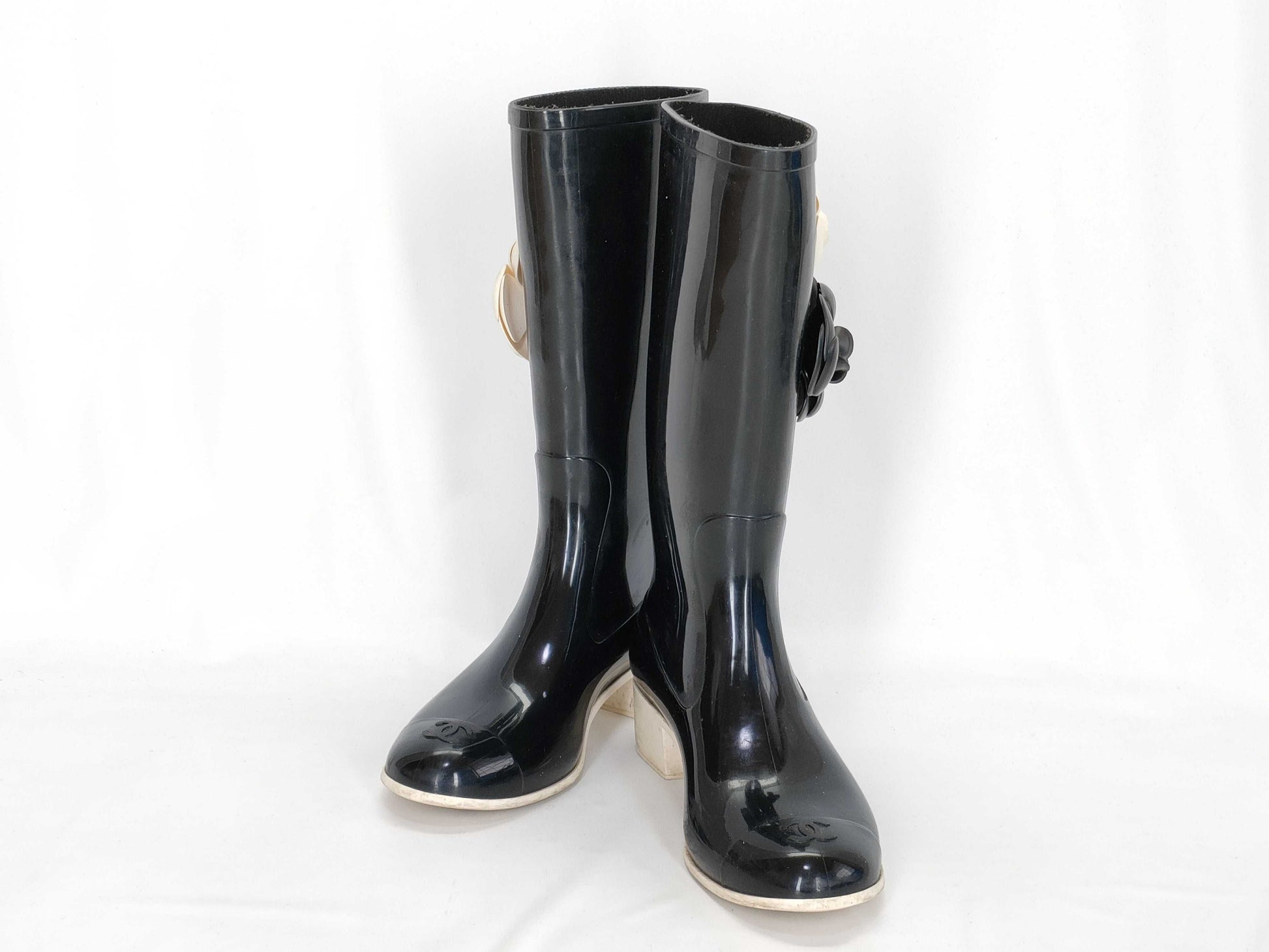 CHANEL Camellia Rain Boots