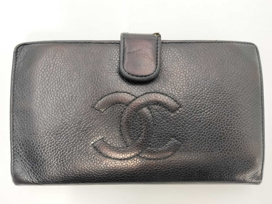 CHANEL Caviar Skin Long Wallet Wallet