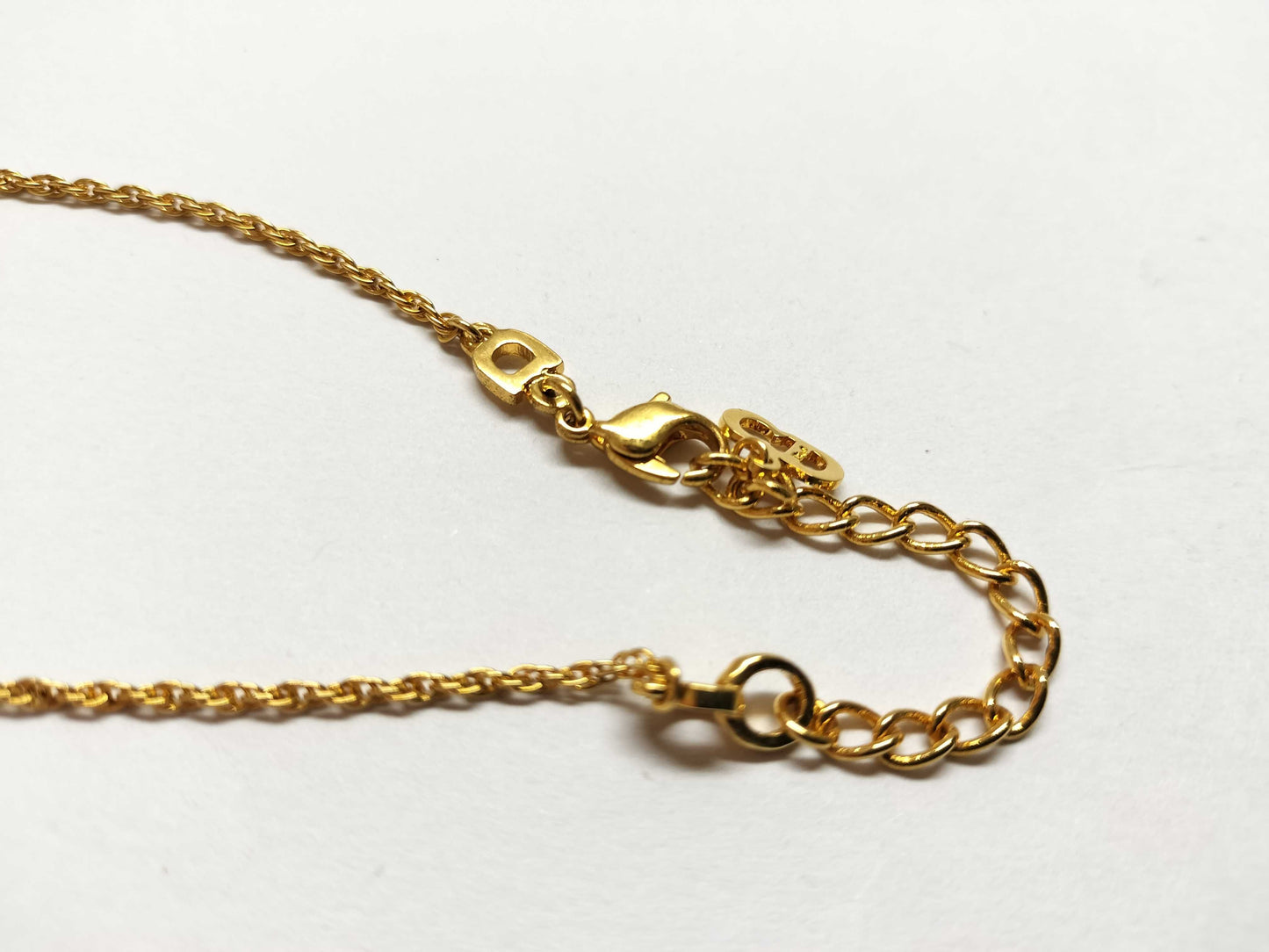 Dior Gold Plated Logo Chain Necklace