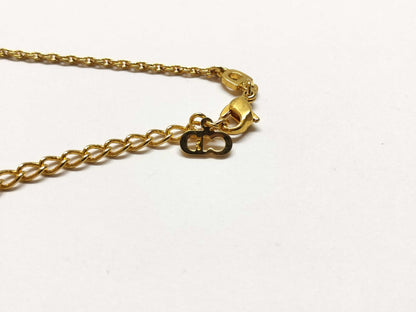 Dior Gold Plated Logo Chain Necklace