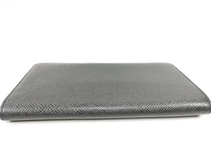LOUIS VUITTON Taiga Long Wallet M32572 Black Initials Wallet