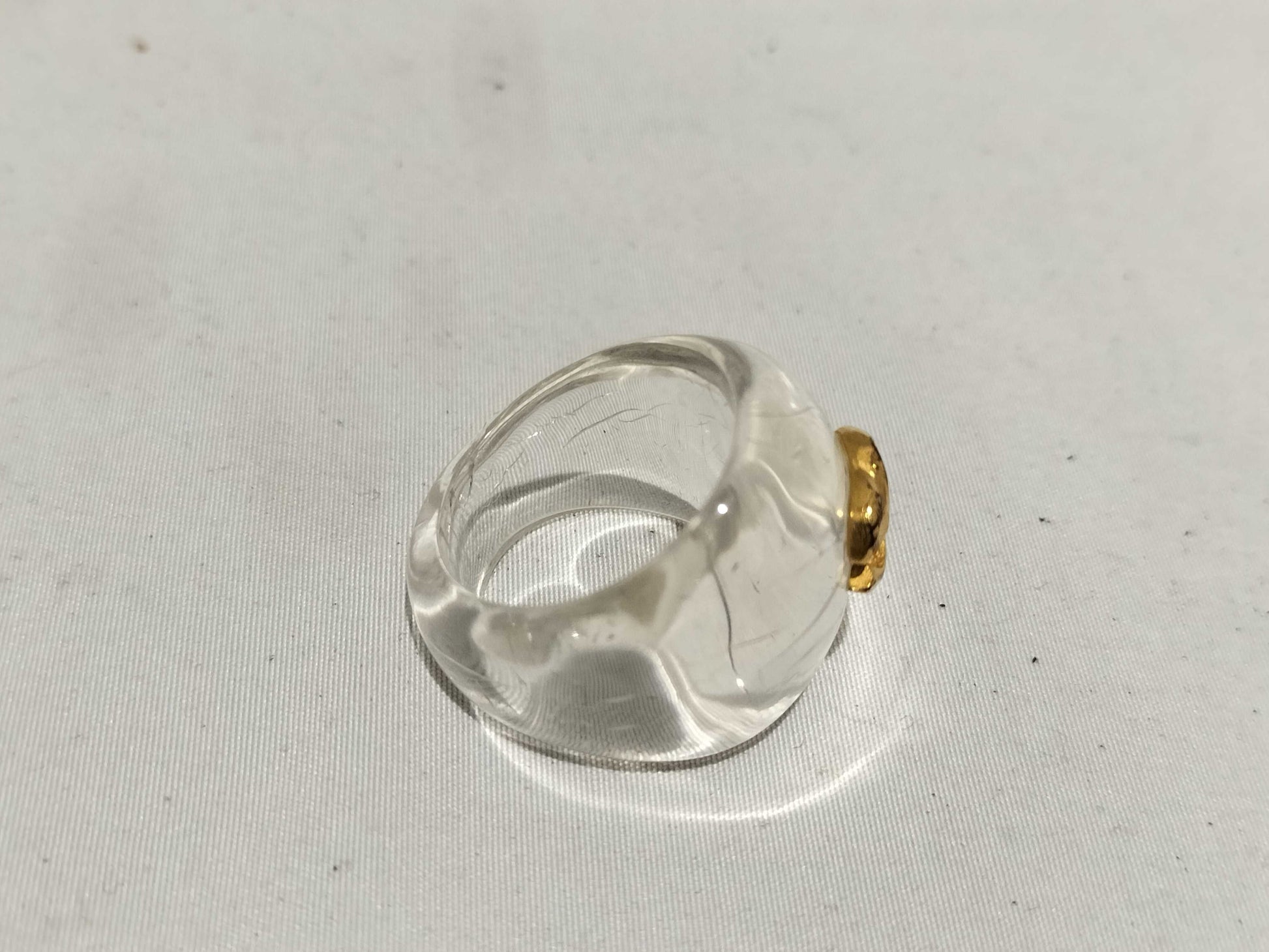 CHANEL Coco Mark Clear Plastic Ring
