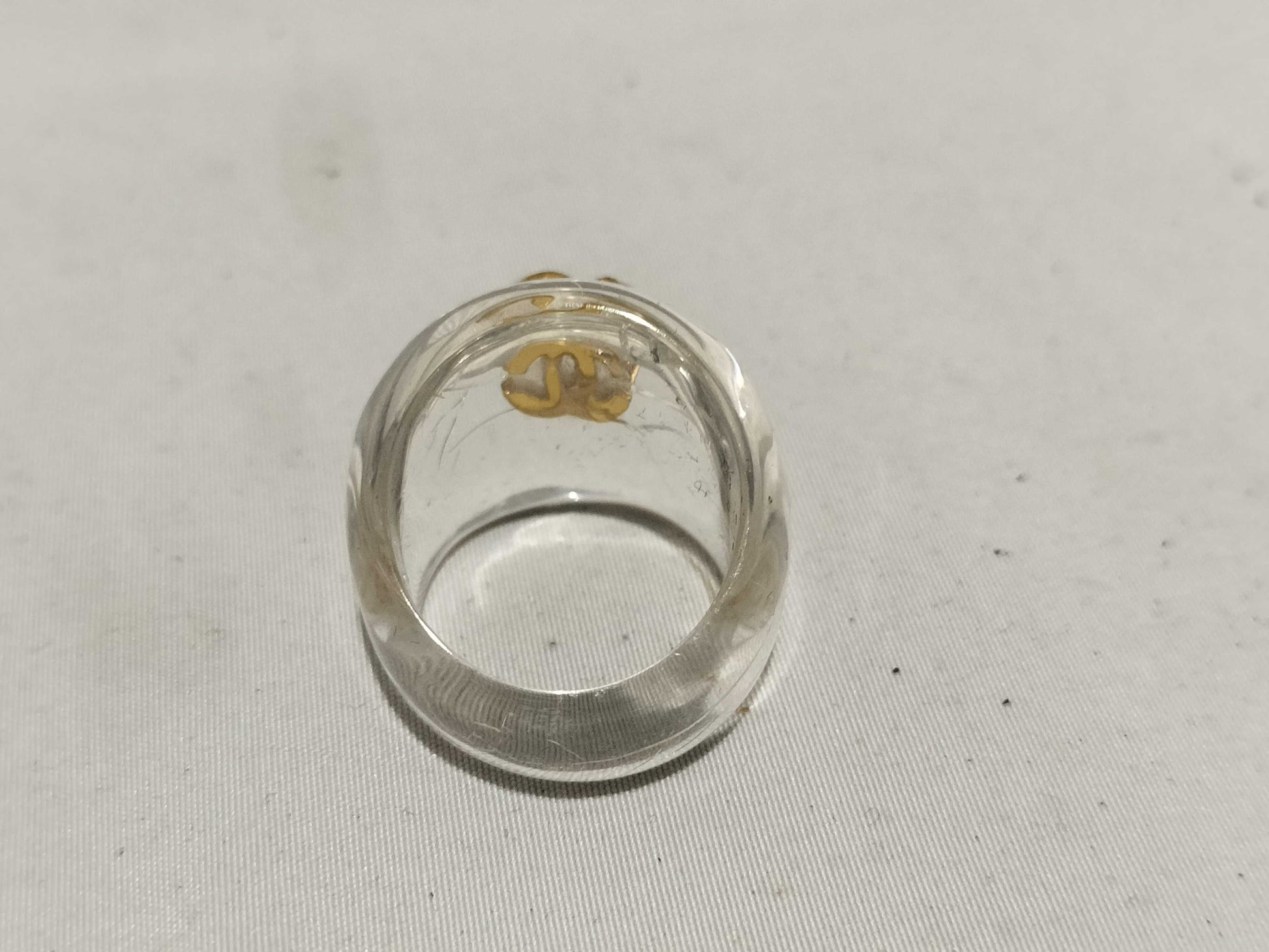 CHANEL Coco Mark Clear Plastic Ring