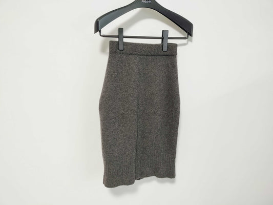 CHANEL Plain Cashmere Knit Skirt