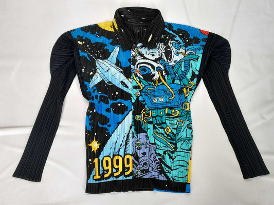 PLEATS PLEASE American Comic Space Print Top