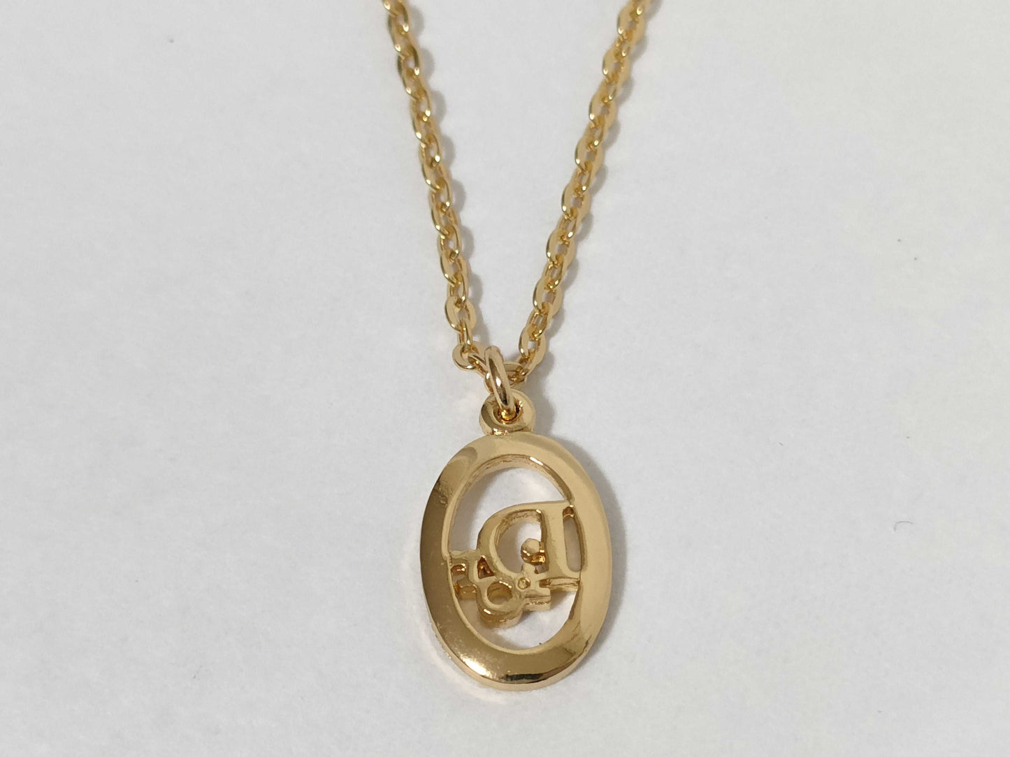 Dior Logo Necklace Gold Necklace