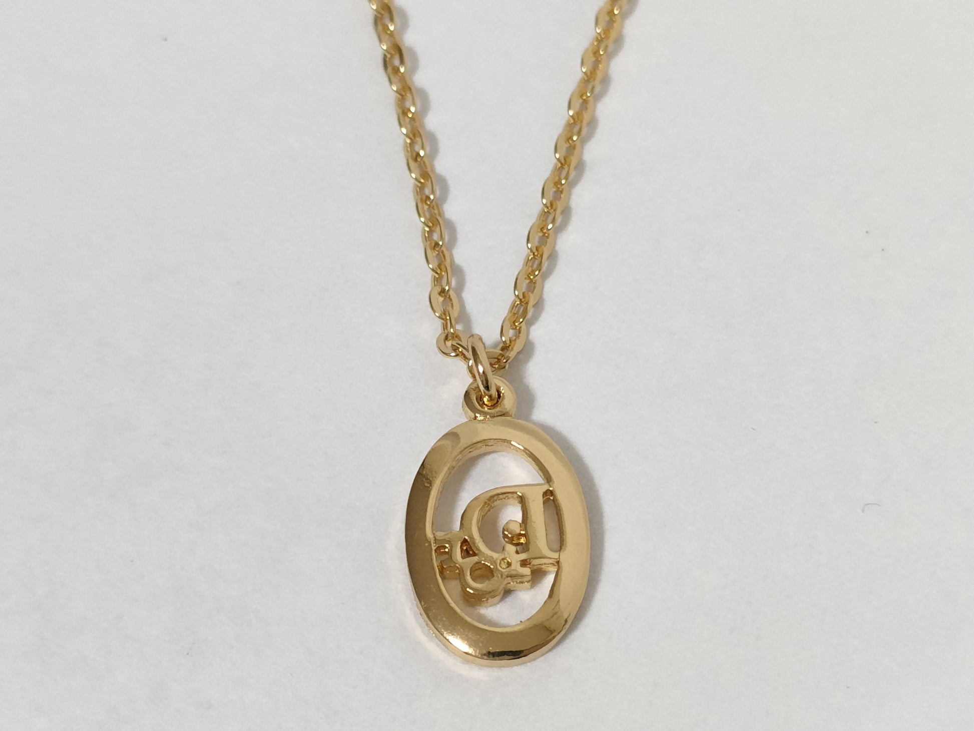 Dior Logo Necklace Gold Necklace