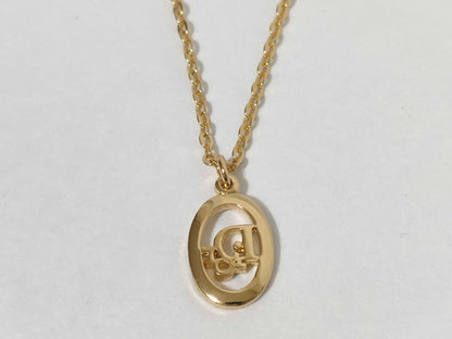 Dior Logo Necklace Gold Necklace