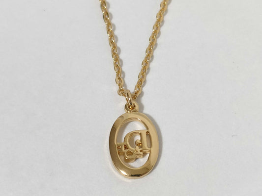 Dior Logo Necklace Gold Necklace
