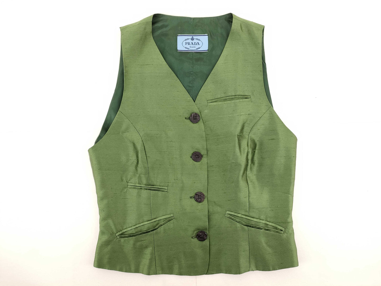 PRADA Green Silk Vest