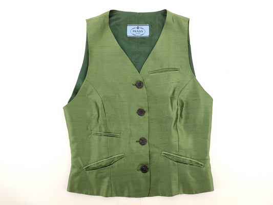 PRADA Green Silk Vest
