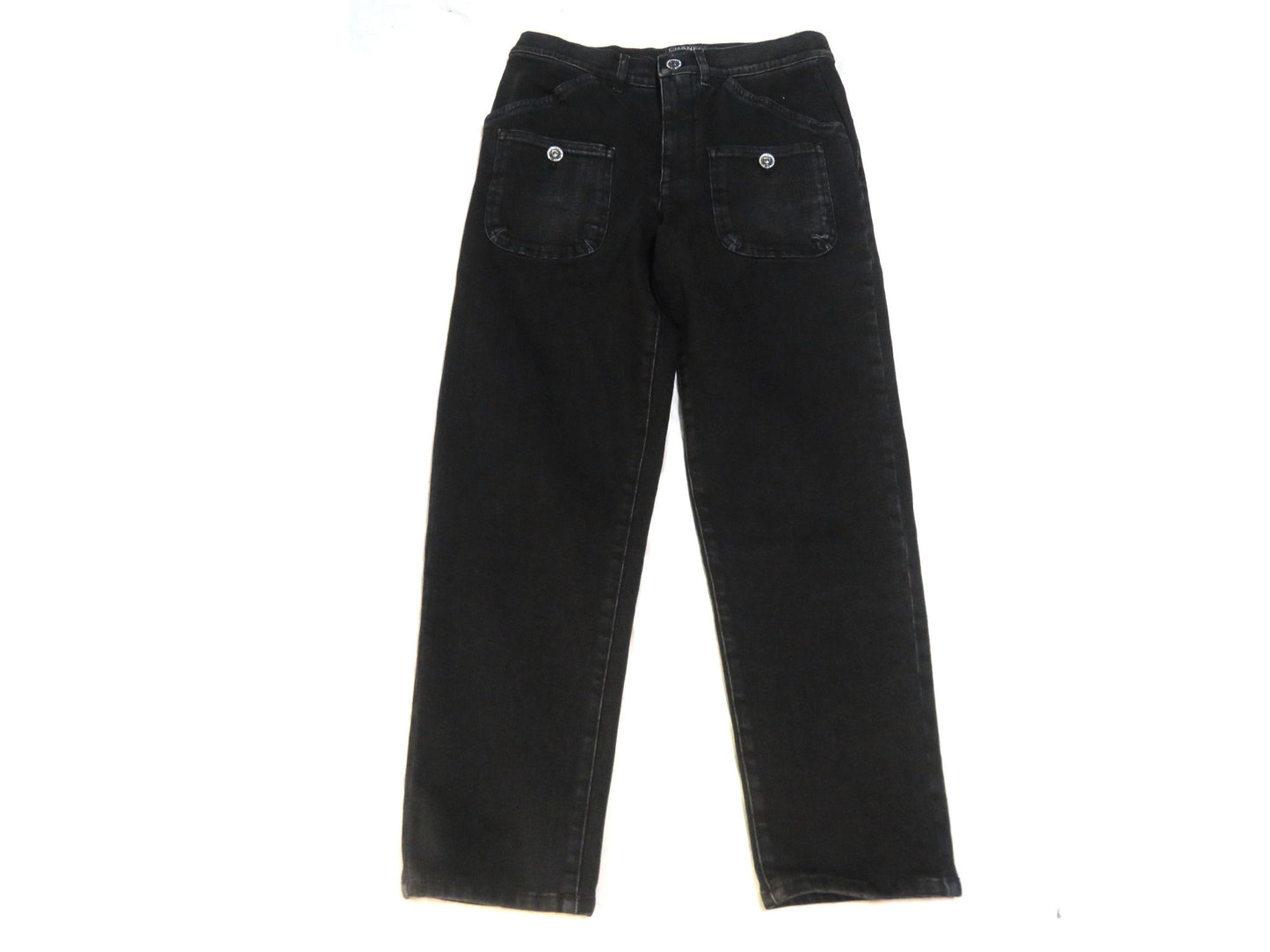 CHANEL Denim Pants, Black, Gripoa Button, P54563V41268