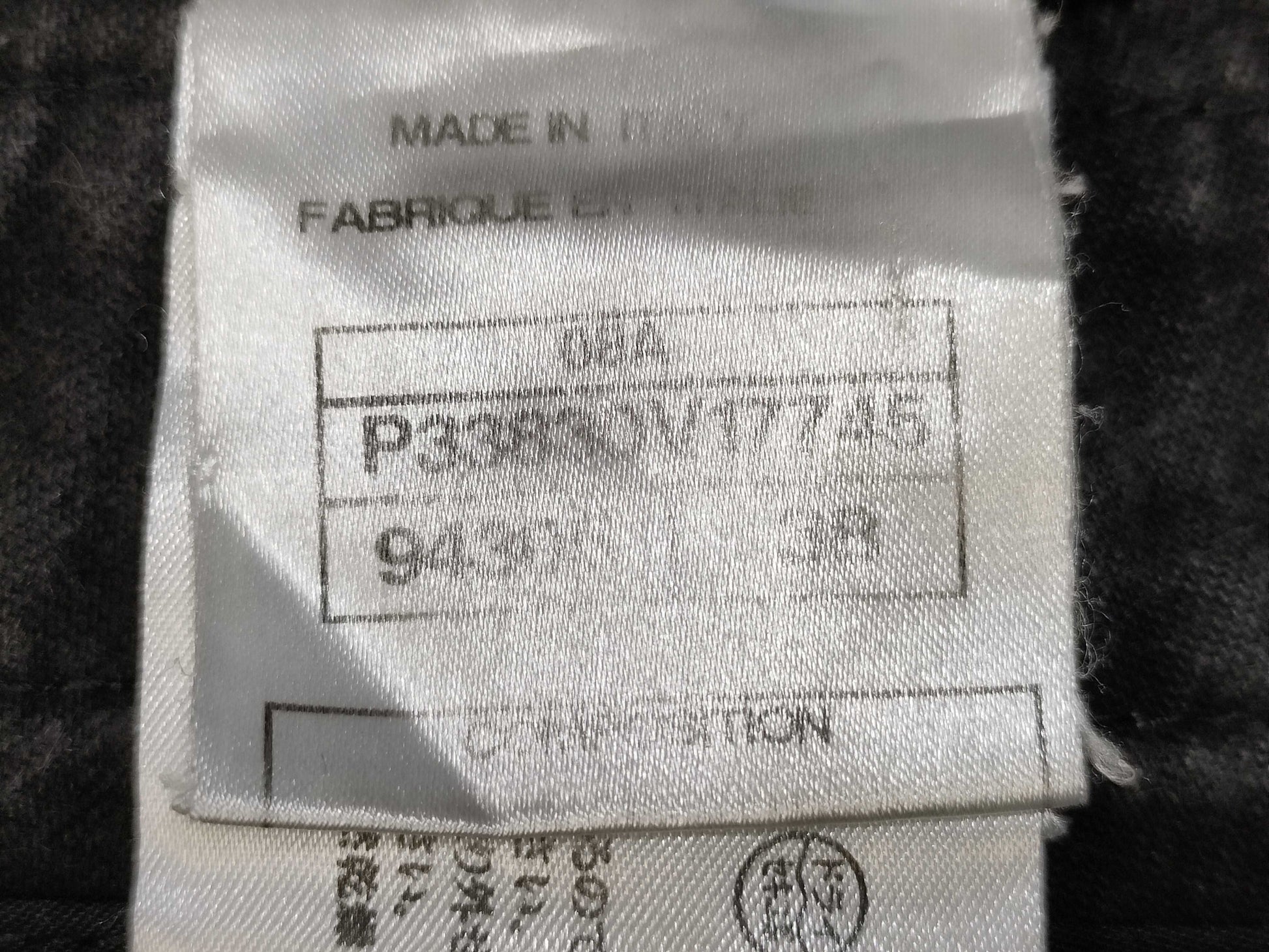 CHANEL 08A Denim Pants Black Coco Lion Button P33830V17745 Pants