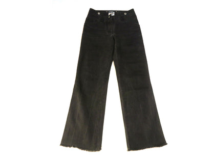 CHANEL 08A Denim Pants Black Coco Lion Button P33830V17745 Pants