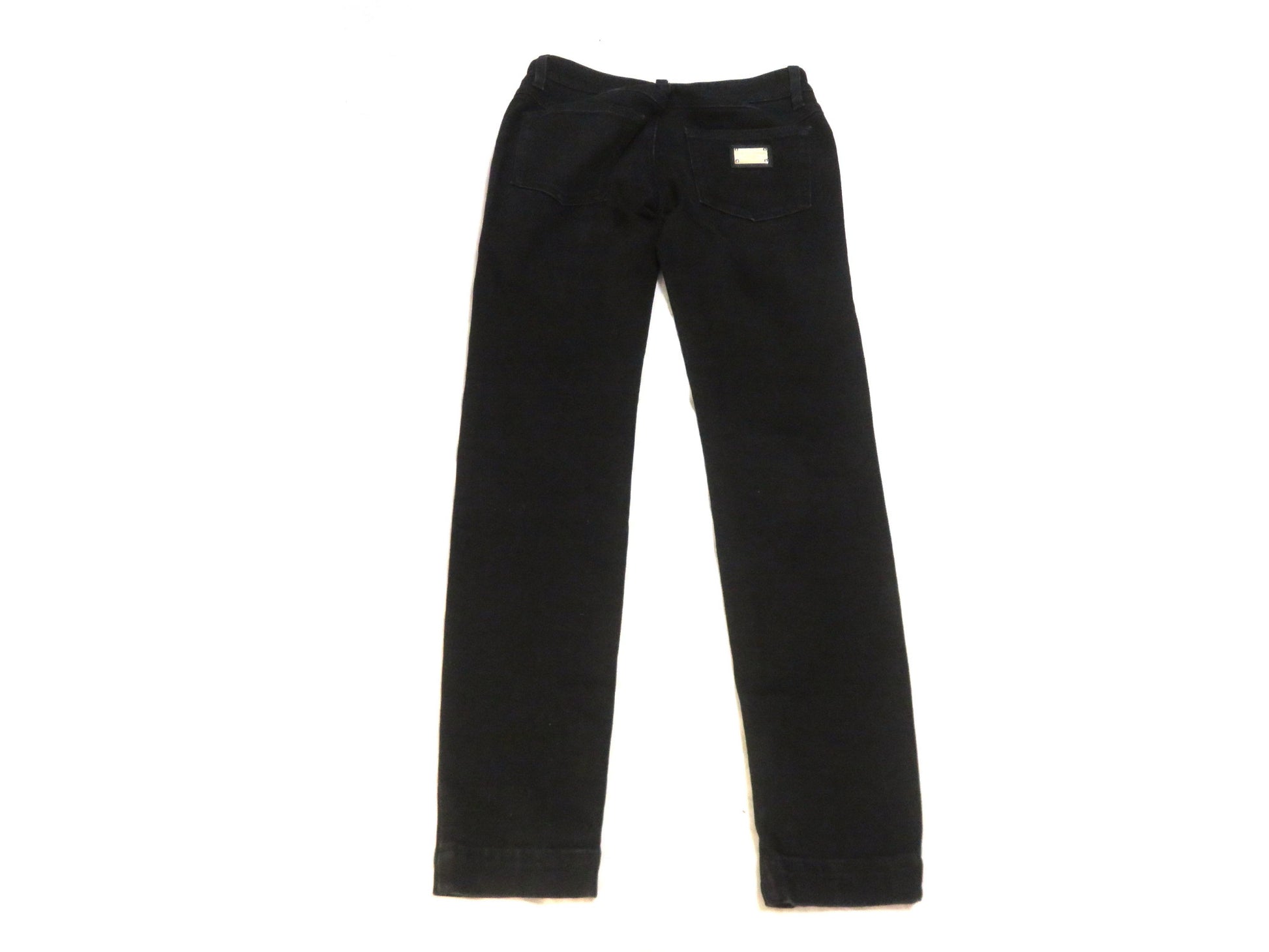 DOLCE&GABBANA Denim Pants, Black, Zippered Hem