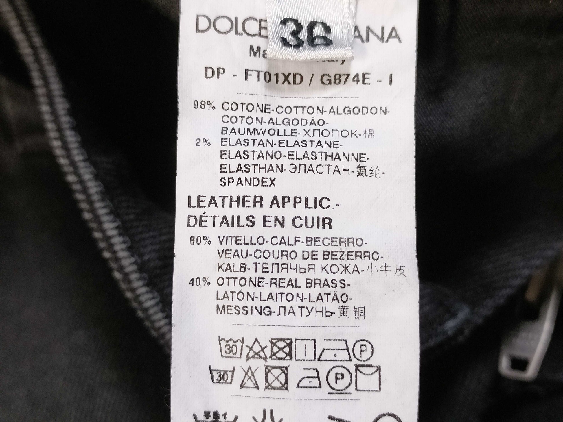 DOLCE&GABBANA Denim Pants, Black, Zippered Hem