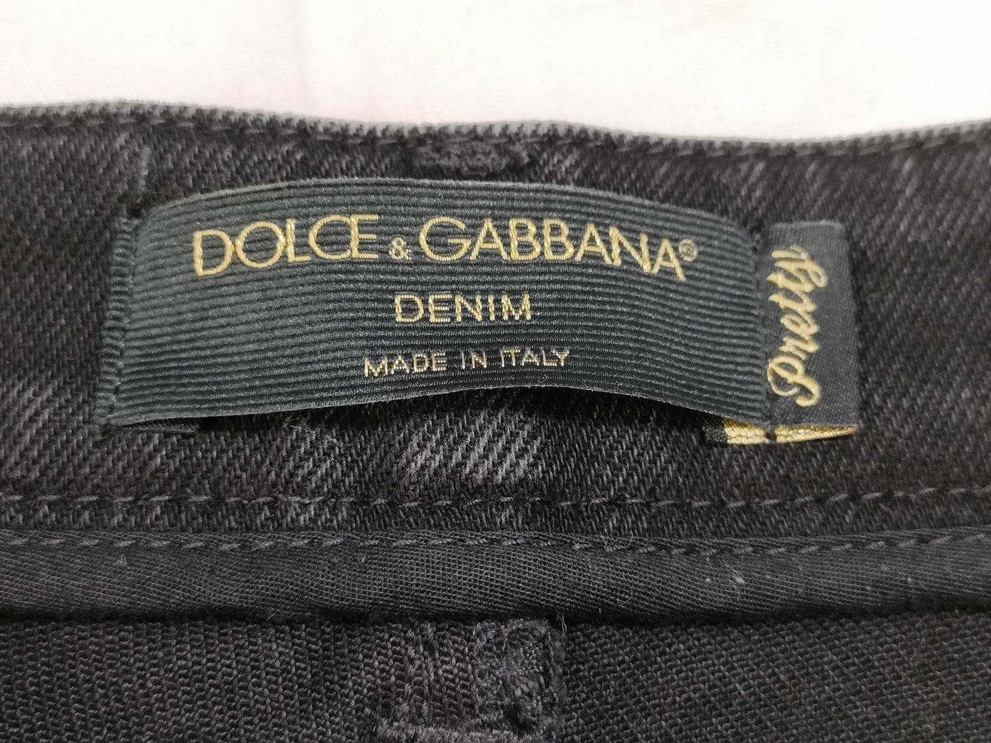 DOLCE&GABBANA Denim Pants, Black, Zippered Hem