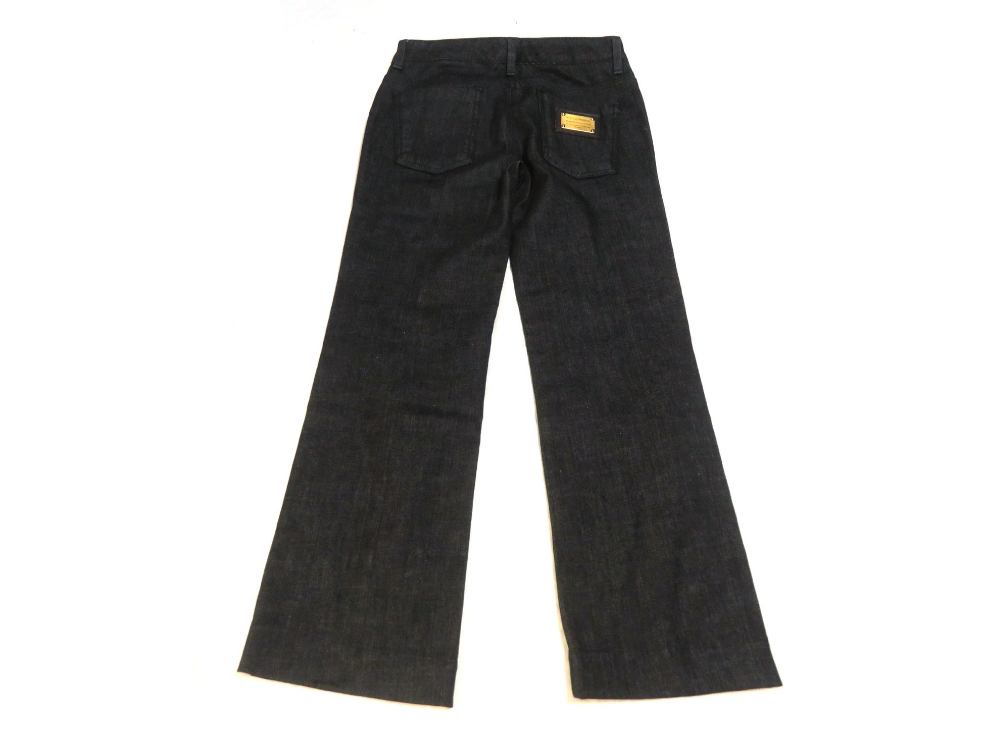DOLCE&GABBANA Denim Pants Blue Gold Plated? Stitched Pants