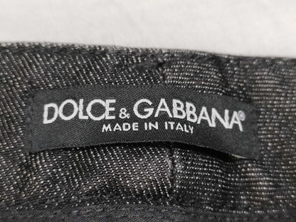 DOLCE&GABBANA Denim Pants Blue Gold Plated? Stitched Pants
