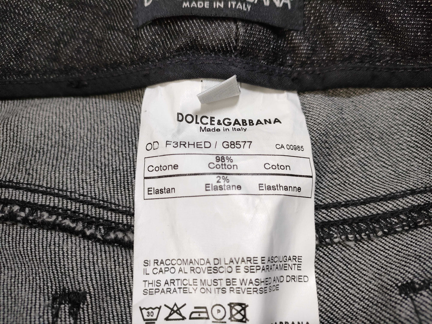 DOLCE&GABBANA Denim Pants Blue Gold Plated? Stitched Pants