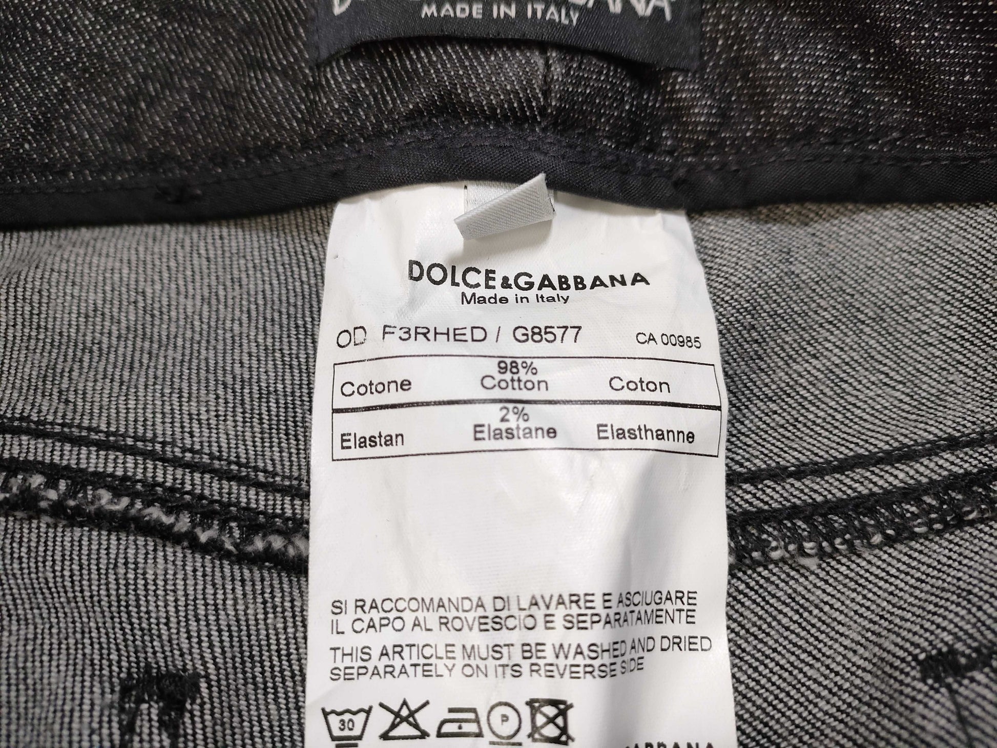 DOLCE&GABBANA Denim Pants Blue Gold Plated? Stitched Pants