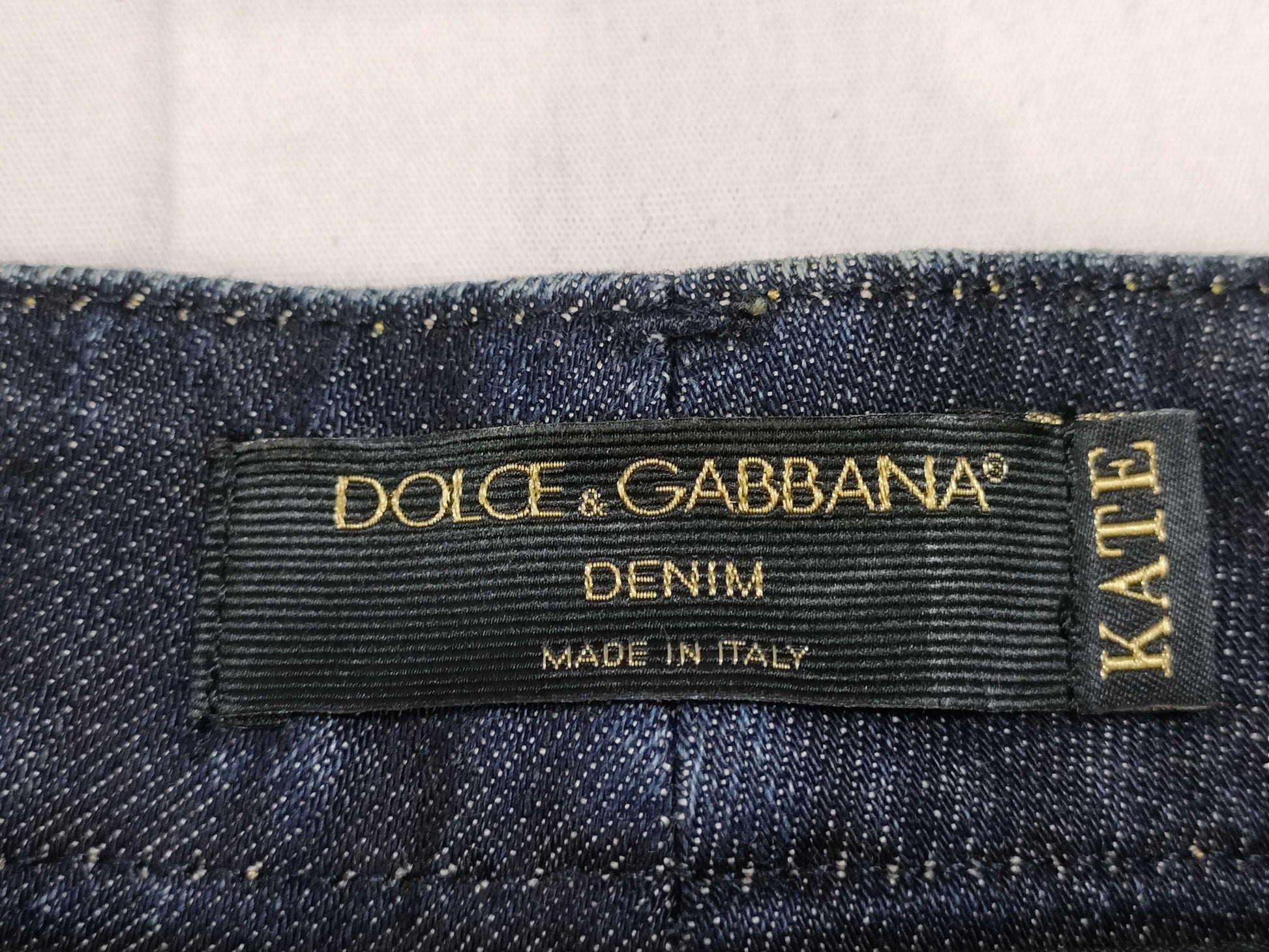 DOLCE&GABBANA Blue Denim Pants with Silver Plate Tag