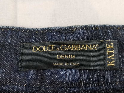 DOLCE&GABBANA Blue Denim Pants with Silver Plate Tag