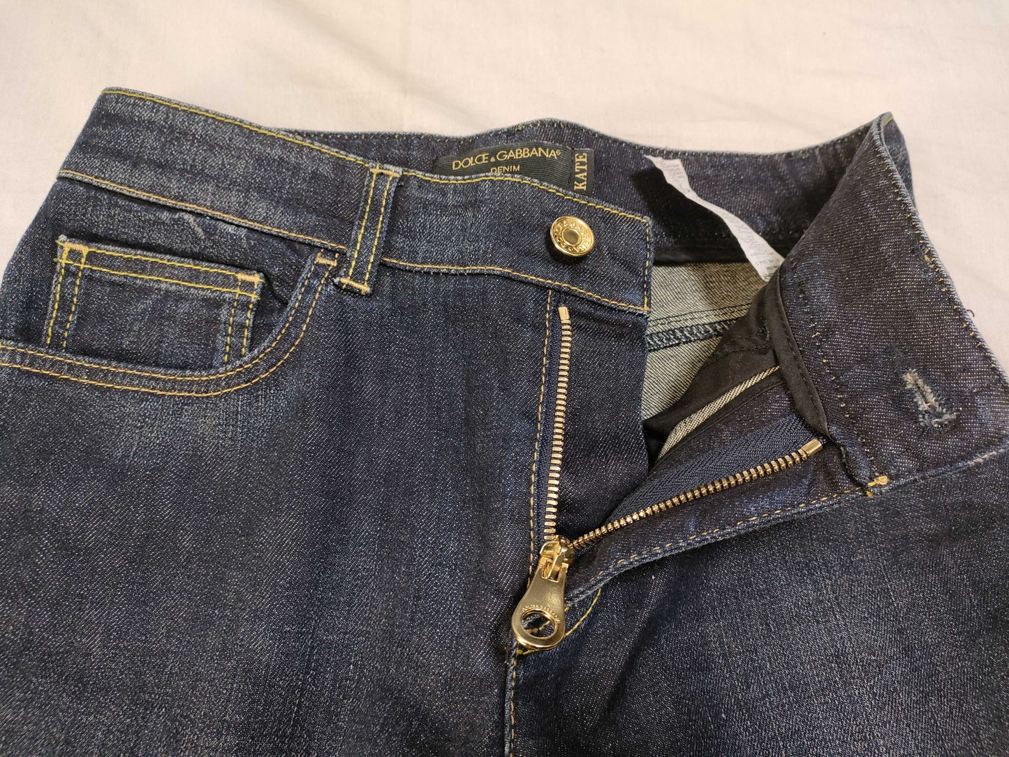 DOLCE&GABBANA Blue Denim Pants with Silver Plate Tag