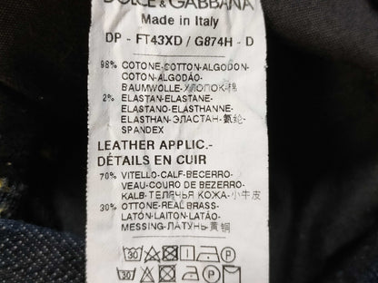 DOLCE&GABBANA Blue Denim Pants with Silver Plate Tag