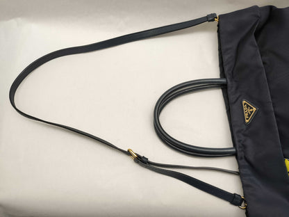 PRADA Nylon 2-Way Tote Bag with Gold Hardware