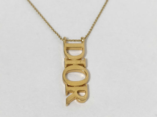 Dior Gold Color Logo Necklace