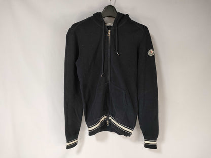 MONCLER Black Knit Hoodie, Size Small