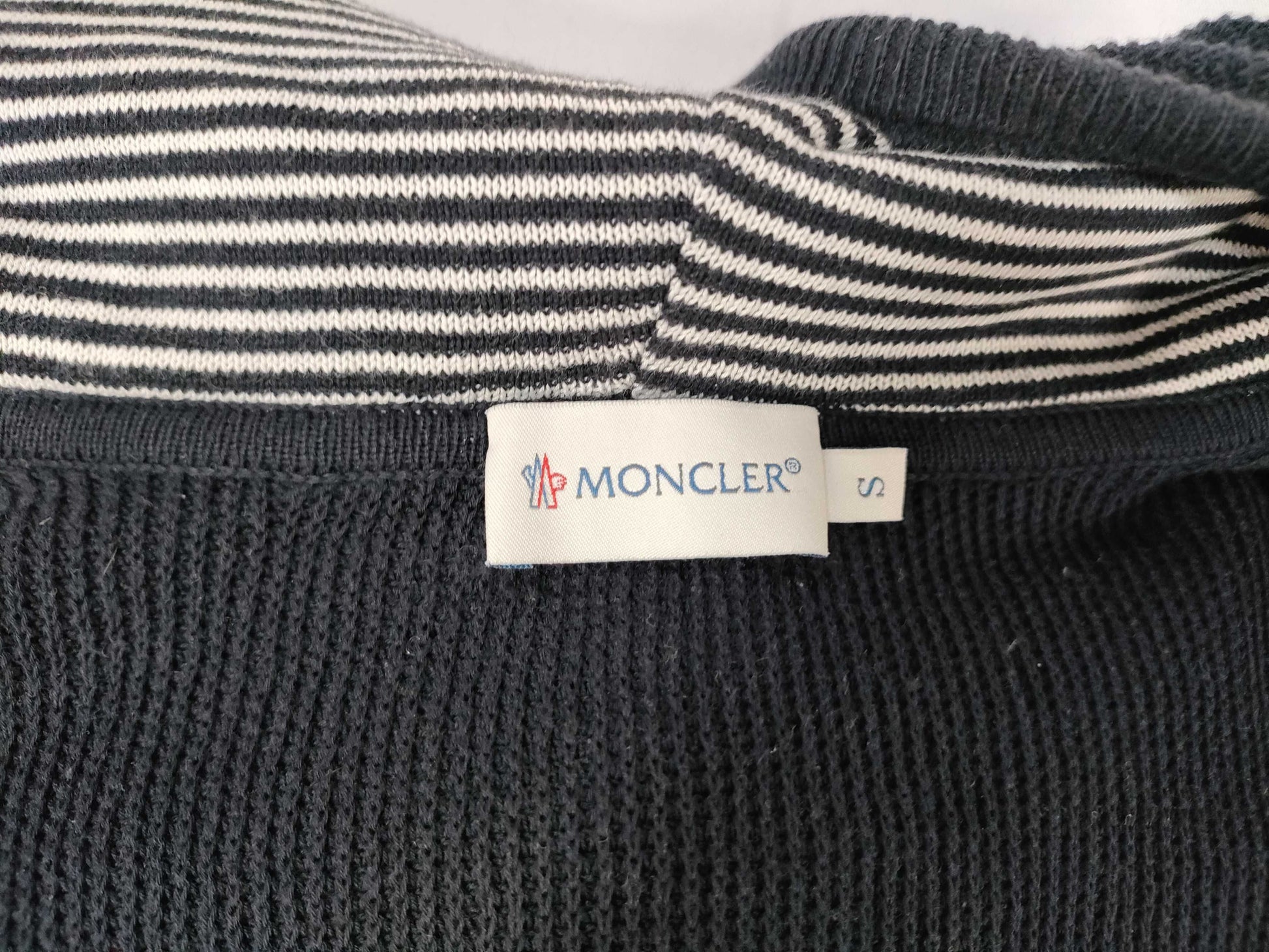 MONCLER Black Knit Hoodie, Size Small