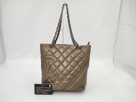 CHANEL Cambon Cotton Club Gold Tote Bag