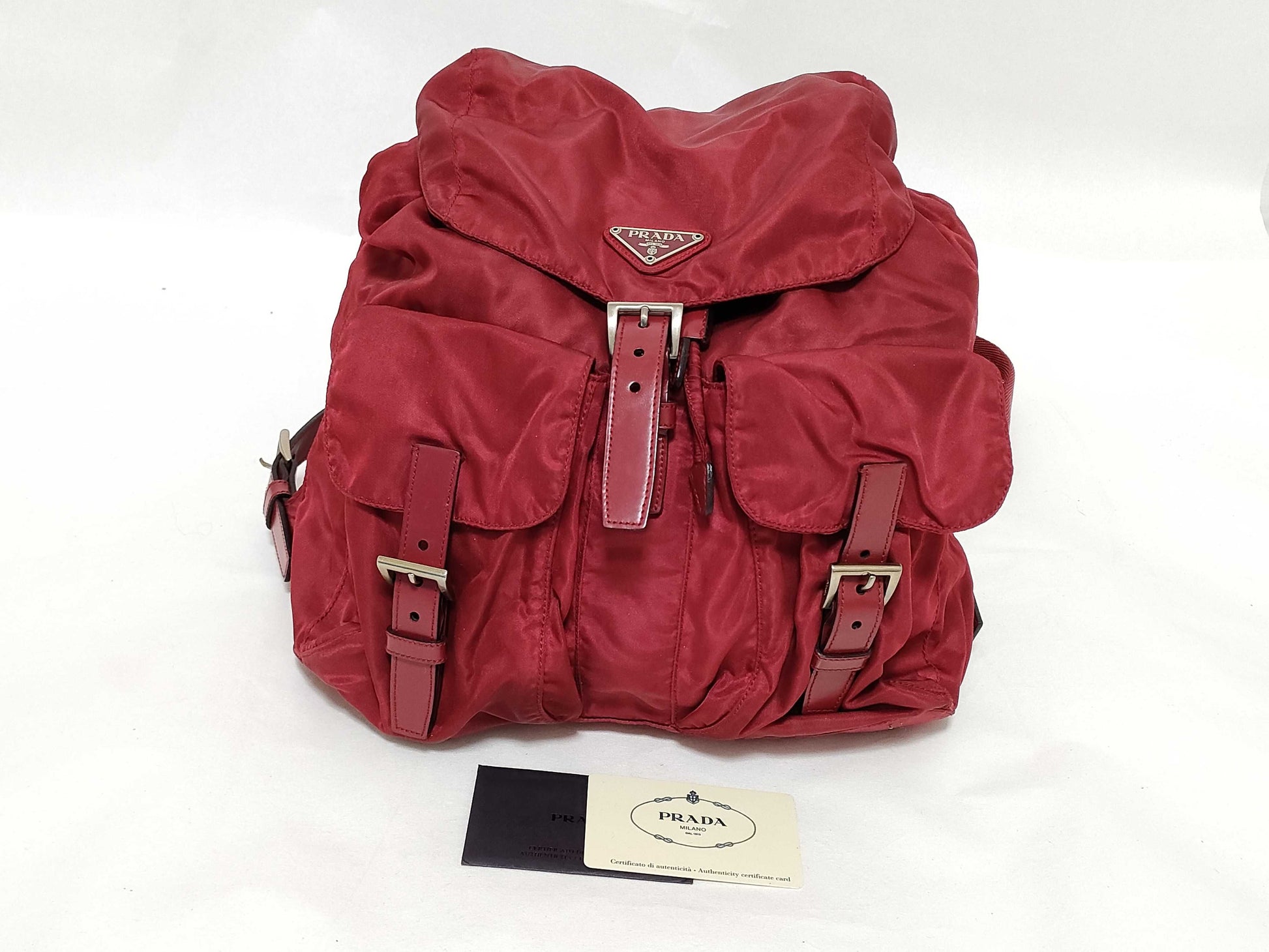 PRADA Nylon B4650 Cherry Backpack